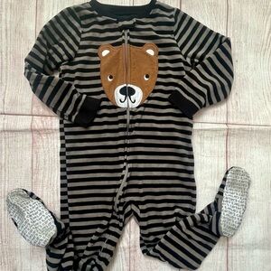 Striped Bear Baby Onesie